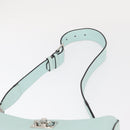 Salvatore Ferragamo Gancini Shoulder Bag Leather Light Blue Silver Auth 153957-14