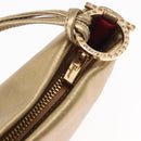 Salvatore Ferragamo Gancini Shoulder Bag Leather Black Gold Auth 153958-14