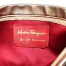 Salvatore Ferragamo Gancini Shoulder Bag Leather Black Gold Auth 153958-15