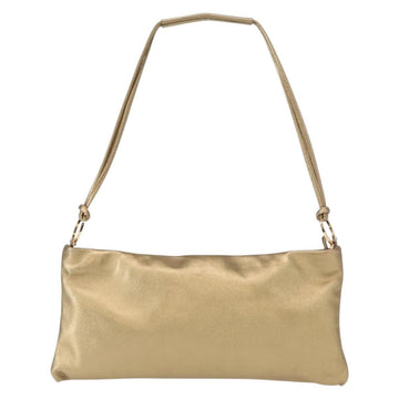 Salvatore Ferragamo Gancini Shoulder Bag Leather Black Gold Auth 153958 - 0