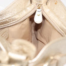 Salvatore Ferragamo Gancini Shoulder Bag Leather Gold Auth 153960-18