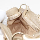 Salvatore Ferragamo Gancini Shoulder Bag Leather Gold Auth 153960-19