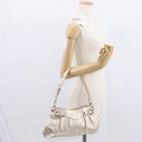 Salvatore Ferragamo Gancini Shoulder Bag Leather Gold Auth 153960-21