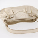 Salvatore Ferragamo Gancini Shoulder Bag Leather Gold Auth 153960-6