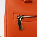Salvatore Ferragamo Gancini Hand Bag Leather Orange Gold Auth 153961V-14