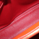 Salvatore Ferragamo Gancini Hand Bag Leather Orange Gold Auth 153961V-18