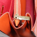 Salvatore Ferragamo Gancini Hand Bag Leather Orange Gold Auth 153961V-24