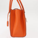 Salvatore Ferragamo Gancini Hand Bag Leather Orange Gold Auth 153961V-4