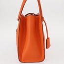 Salvatore Ferragamo Gancini Hand Bag Leather Orange Gold Auth 153961V-5