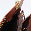 Salvatore Ferragamo Gancini Hand Bag Leather 2way Brown Gold Auth 153962-21