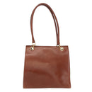 Salvatore Ferragamo Gancini Hand Bag Leather 2way Brown Gold Auth 153962-2