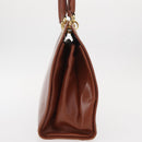 Salvatore Ferragamo Gancini Hand Bag Leather 2way Brown Gold Auth 153962-3