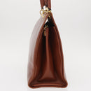 Salvatore Ferragamo Gancini Hand Bag Leather 2way Brown Gold Auth 153962-4