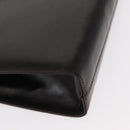 Salvatore Ferragamo Gancini Chain Hand Bag Leather Dark Brown Gold Auth 153963-10