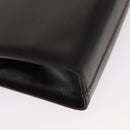 Salvatore Ferragamo Gancini Chain Hand Bag Leather Dark Brown Gold Auth 153963-12