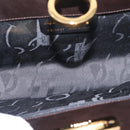 Salvatore Ferragamo Gancini Chain Hand Bag Leather Dark Brown Gold Auth 153963-10