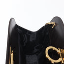 Salvatore Ferragamo Gancini Chain Hand Bag Leather Dark Brown Gold Auth 153963-19