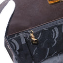 Salvatore Ferragamo Gancini Chain Hand Bag Leather Dark Brown Gold Auth 153963-19