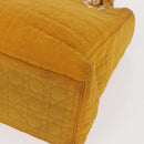 Christian Dior Lady Dior Canage Hand Bag Nylon Yellow Gold Auth 153964-11