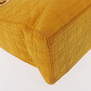 Christian Dior Lady Dior Canage Hand Bag Nylon Yellow Gold Auth 153964-12