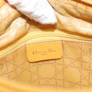 Christian Dior Lady Dior Canage Hand Bag Nylon Yellow Gold Auth 153964-16