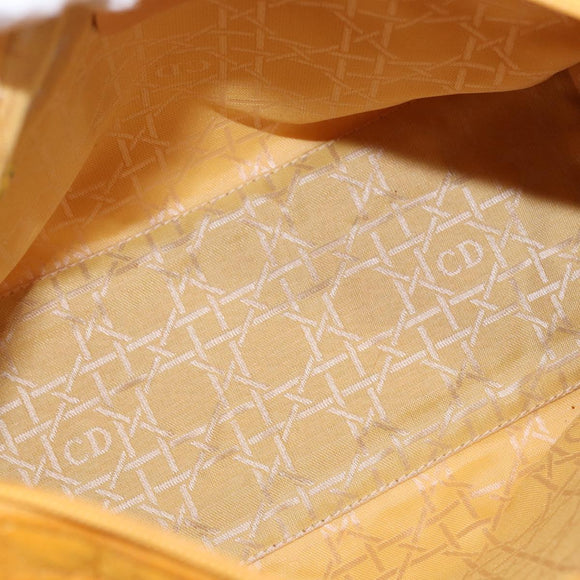 Christian Dior Lady Dior Canage Hand Bag Nylon Yellow Gold Auth 153964