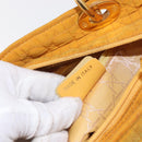 Christian Dior Lady Dior Canage Hand Bag Nylon Yellow Gold Auth 153964-22