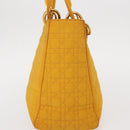 Christian Dior Lady Dior Canage Hand Bag Nylon Yellow Gold Auth 153964-5