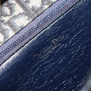 Christian Dior Trotter Canvas Shoulder Bag Navy Gold Auth 153965-12