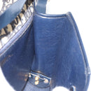 Christian Dior Trotter Canvas Shoulder Bag Navy Gold Auth 153965-19