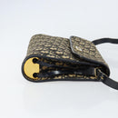 Christian Dior Trotter Canvas Shoulder Bag Navy Gold Auth 153965-3