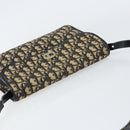 Christian Dior Trotter Canvas Shoulder Bag Navy Gold Auth 153965-6