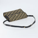 Christian Dior Trotter Canvas Shoulder Bag Navy Gold Auth 153965-7