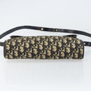 Christian Dior Trotter Canvas Shoulder Bag Navy Gold Auth 153965-5