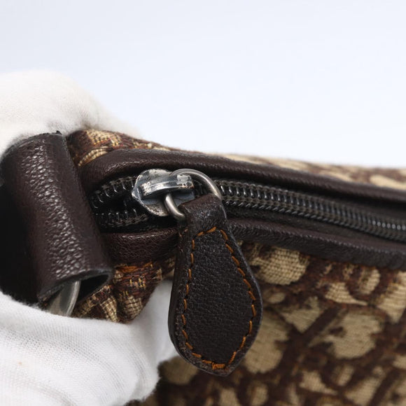 Christian Dior Trotter Canvas Shoulder Bag Brown Auth 153966V