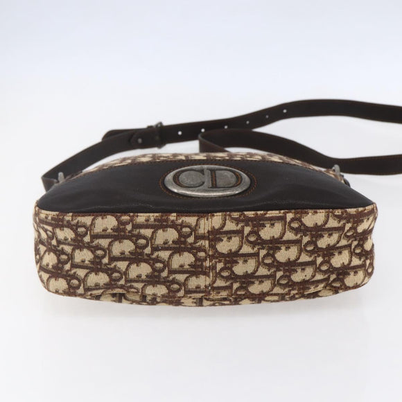 Christian Dior Trotter Canvas Shoulder Bag Brown Auth 153966V