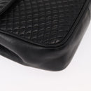 BALLY Chain Shoulder Bag Leather Black Gold Auth 153967-10