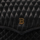 BALLY Chain Shoulder Bag Leather Black Gold Auth 153967-14