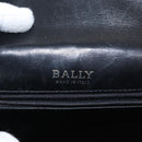 BALLY Chain Shoulder Bag Leather Black Gold Auth 153967-16