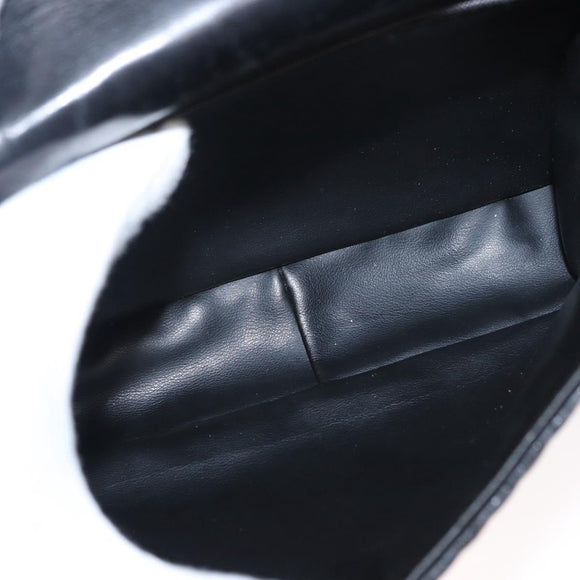 BALLY Chain Shoulder Bag Leather Black Gold Auth 153967