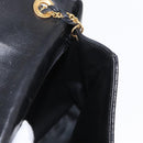 BALLY Chain Shoulder Bag Leather Black Gold Auth 153967-18