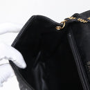BALLY Chain Shoulder Bag Leather Black Gold Auth 153967-19