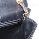 BALLY Chain Shoulder Bag Leather Black Gold Auth 153967-20