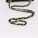 BALLY Chain Shoulder Bag Leather Black Gold Auth 153967-7