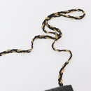 BALLY Chain Shoulder Bag Leather Black Gold Auth 153967-8