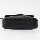 BALLY Chain Shoulder Bag Leather Black Gold Auth 153967-9