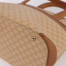 CELINE Macadam Canvas Hand Bag PVC 2way Beige Gold Auth 153970-16
