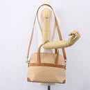 CELINE Macadam Canvas Hand Bag PVC 2way Beige Gold Auth 153970-25