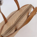 CELINE Macadam Canvas Hand Bag PVC 2way Beige Gold Auth 153970-6