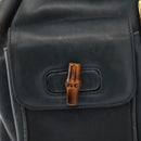GUCCI Bamboo Backpack Leather Black Gold 003 58 0016 Auth 153971-20